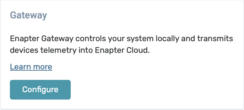 Cloud Gateway Configure