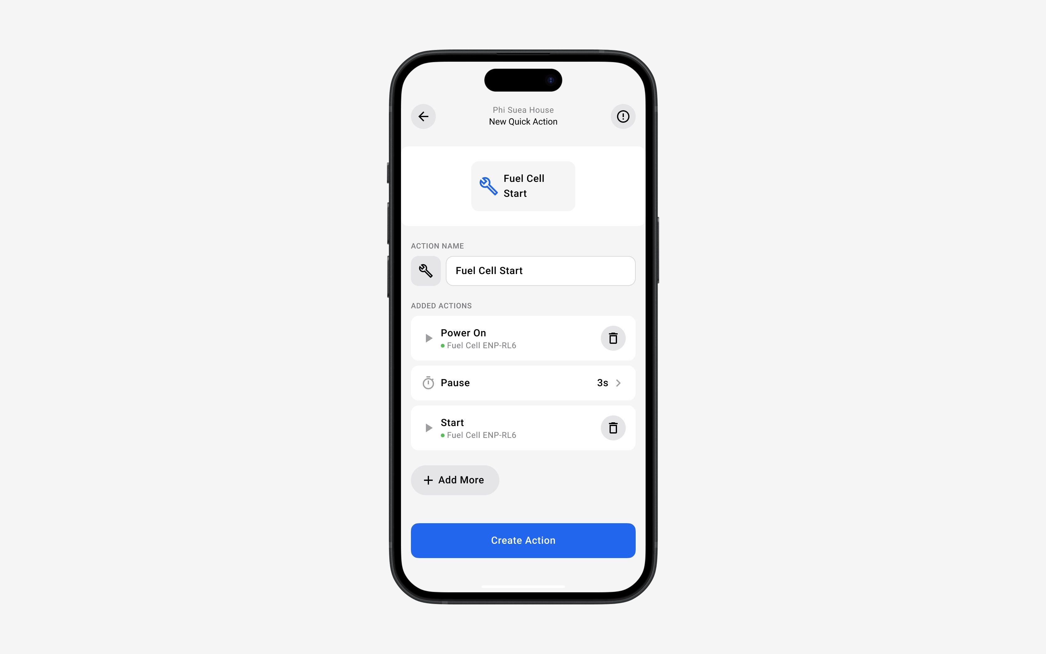 Fuel Cell commands run with Quick Actions